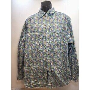 Cremieux Men’s Pearl Snap Shirt XL Multicolor Paisley Premium Denim Long Sleeve